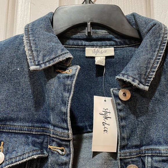 Style & Co Denim Jacket, medium wash/size small - Picture 2 of 3